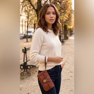 Vintage Coach Hamptons Cognac Leather Turnlock Wristlet Clutch | Style 7548